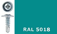 Саморез-клоп с буром 4,2х13 окрашенный, RAL 5018 (бирюзово-синий)